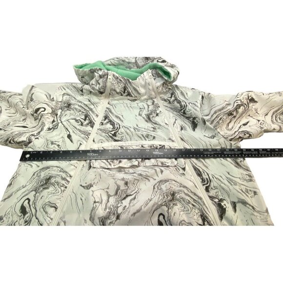 COLD CULTURE Hooded Windbreaker Jacket Swirled Removeable Front White Black L - Picture 12 of 16
